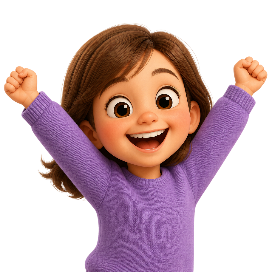 Child celebrating reaching a Wish